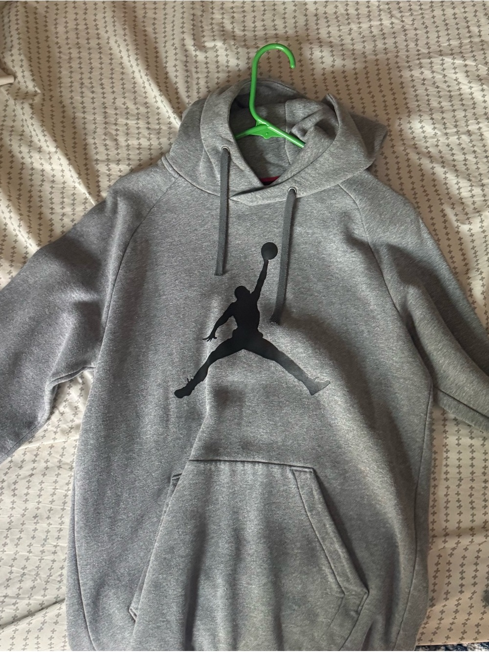 Jordan Gray Pullover Hoodie with Black Jumpman Logo